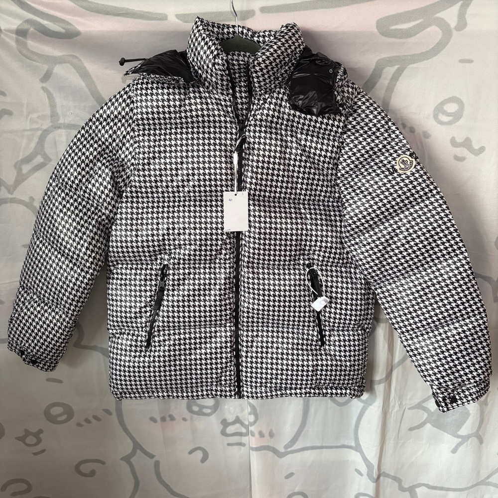 Moncler Houndstooth Patchwork Down Jacket - image 1